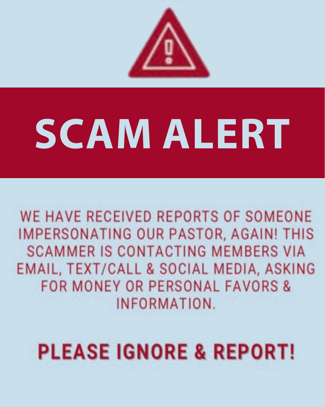 Scam Alert                                                                                                                                                                                                                                                                                                  