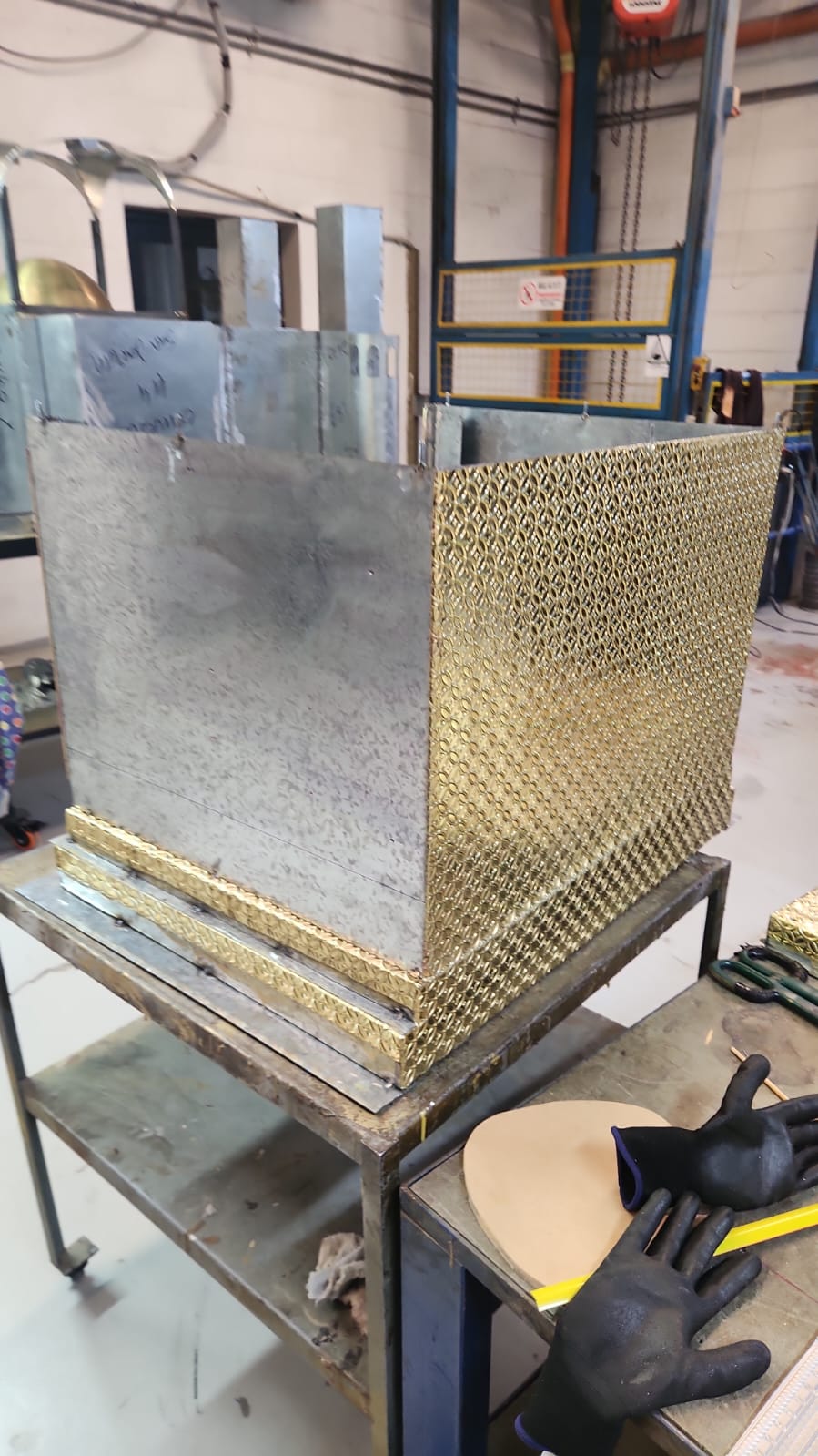 Tabernacle construction — gold panel