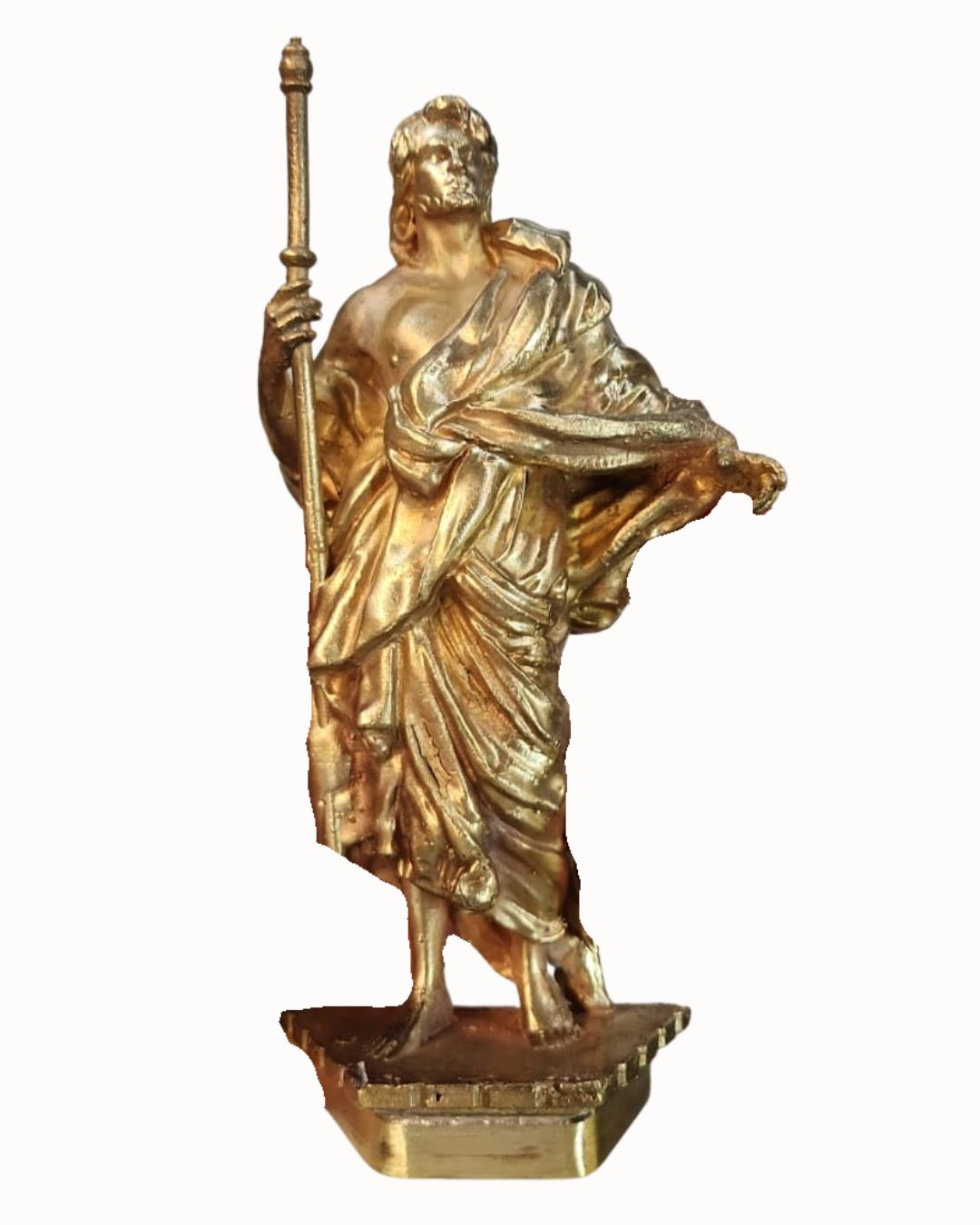 Saint statue — staff