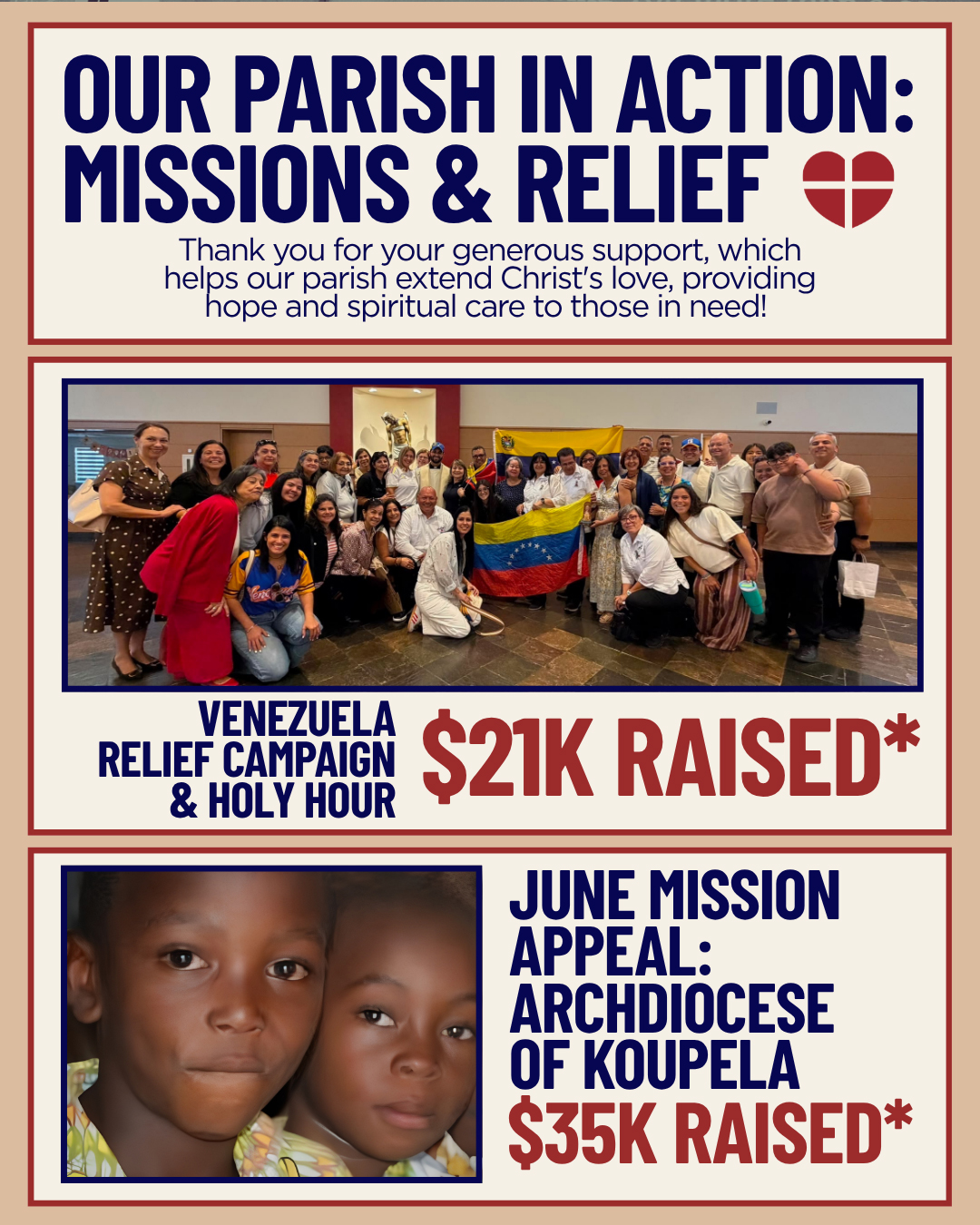 Our Parish in Action: Missions & Relief                                                                                                                                                                                                                                                                     
