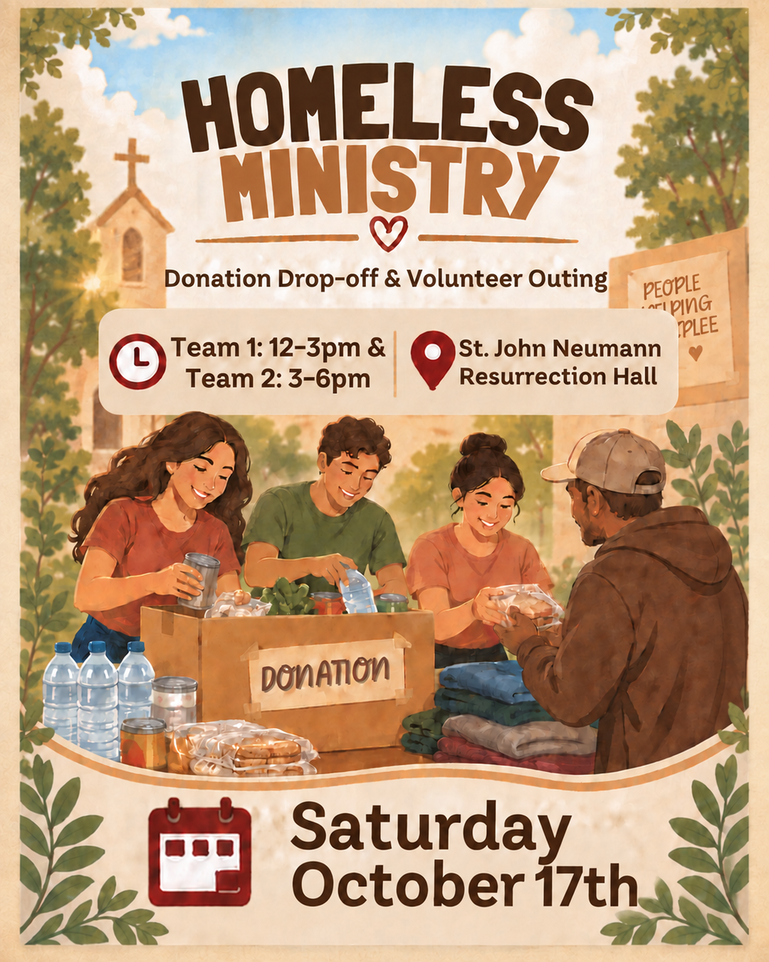 Homeless Ministry October 17th Outing - Donations Needed                                                                                                                                                                                                                                                    